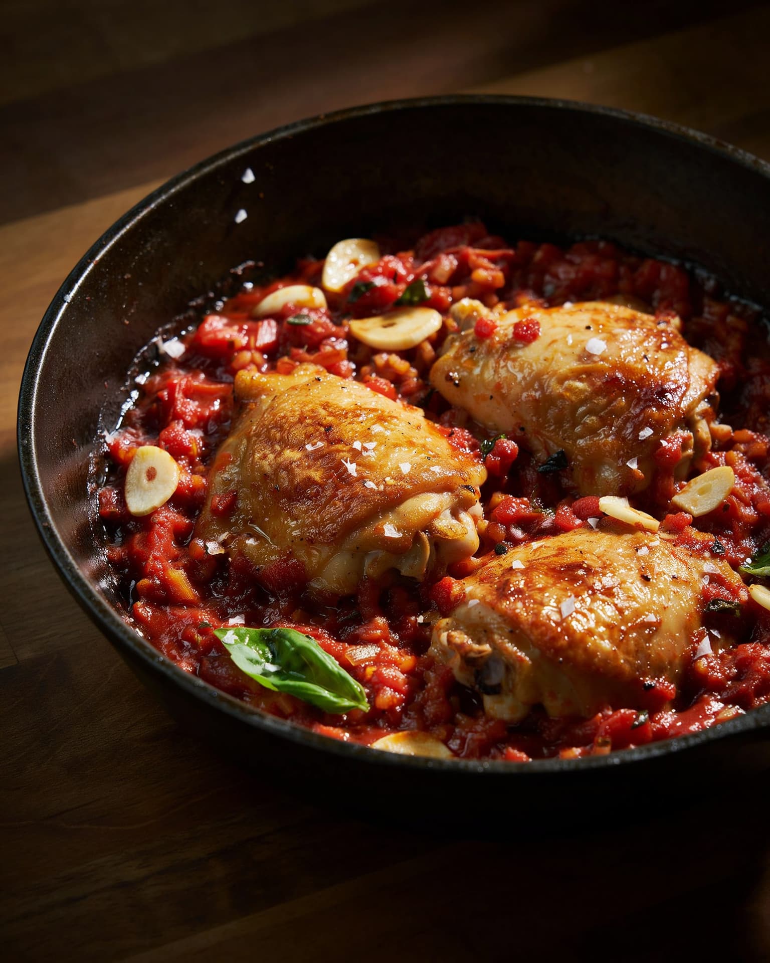 Simple Dinner Ideas for Two: One-Pan Chicken with Tomato-Garlic Rice