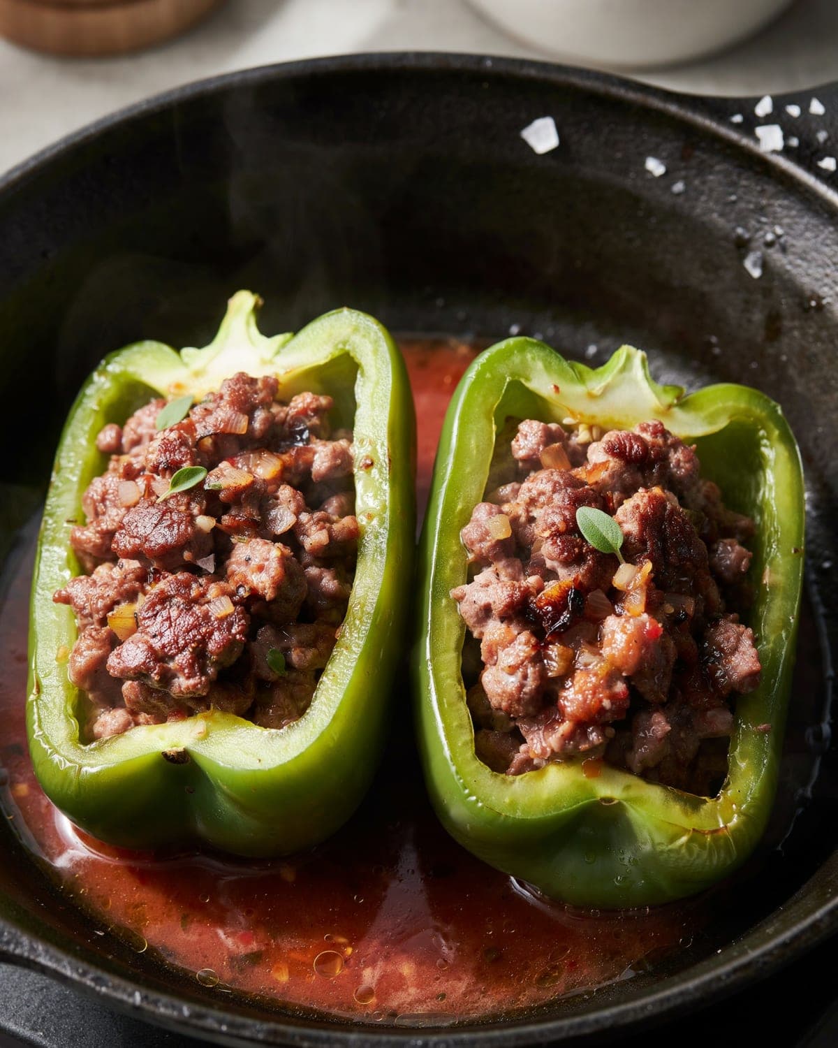 Stuffed Peppers for Two: Seared Beef, Firm Shells, 55 Minutes